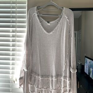 Women’s Cream Ruffle Free People Sweater